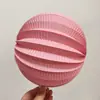 Linternas de bola de sandía para decoración de habitación de bodas, decoración de escena para dormitorio y sala de estar, bolas de papel de panal, flores plisadas tridimensionales simuladas
