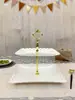 Plato de Frutas de Tres Niveles Plástico Estilo Europeo Pequeño Sala de Estar Hogareño Plato de Exhibición de Dulces y Bocadillos Bandeja para Pasteles Estante para Bocadillos Otros