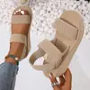 Sandalias de Cuña para Mujer, Nuevo Estilo de Verano, Tacón de Plataforma, Suela Gruesa, Punta Abierta, Sandalias Elásticas Elásticas para Mujer