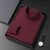 Camiseta Térmica de Doble Cara con Cuello Medio Alto para Hombre, Sudadera Cálida Casual de Color Sólido para Otoño e Invierno, Prenda Base de Manga Larga para Hombre