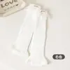 Meias Infantis para Meninas, Estilo Outono e Inverno, Cor Sólida, Renda Fofa, Meias de Cano Alto Princesa Infantis Médias e Grandes para Meninas, Atacado