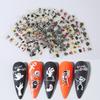 Set de Pegatinas Transfronterizas para Uñas ins Halloween Calavera Murciélago Zombi Divertido Pegamento Trasero Pegatina para Uñas Venta al por Mayor