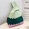 Bolso pequeño cuadrado ins bolso de mano para mujer bolso tipo cubo tejido estilo coreano bolso de mano versátil bolso tote casual bolso para lonchera poliéster