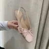Primer Encuentro Temporada 5cm Primavera/Verano Nuevo Lazo Francés Sandalias Florales de Punta Cerrada para Mujer Versátiles para Viajes Diarios Tacones Altos