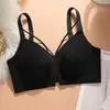 Busto Grande Parece Más Pequeño, Sin Costuras, Sin Varillas, Sujetador de Copa de Cristal con Orejas de Conejo para Mujer, Push-Up, Sin Varillas, Conjunto de Sujetador Anticaída