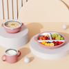 Conjunto de Tigela, Prato, Copo e Louças de Aço Inoxidável 304 com Ventosa de Silicone para Crianças, Alimentos para Bebês e Utensílios para Maternidade e Infância, Antiderrapante e Fácil de Limpar