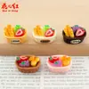Cestas de Bambú de Nuevo Estilo para Pan y Fruta, Accesorios de Resina de Pegamento de Crema Hechos a Mano para Bricolaje, Colgantes, Adornos Pequeños