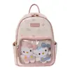Mochila Grande Capacidade Menina Gatinho 2026 Nova Desenho Animado Moda Embossada Mochila de Viagem Hello Kitty Bolsa Ita
