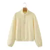 Al por mayor Otoño 2026 Nuevo Estilo Europeo y Americano Sudadera para Mujer de Manga Larga con Cuello Alto Cremallera Metálica Multicolor 7089