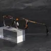 Óculos Redondos em Titânio Puro Cor Chá Frio com Textura Natural, Óculos com Armação de Acetato Ultraleve para Homens e Mulheres, Adequados para Lentes de Grau
