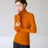 Baicai Rong 100% Caxemira Pura Novo Estilo Suéter de Tricô Gola Alta Listrado Tricô Sem Costura Casual Versátil