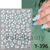 BELLEZA COMPLETA Pegatinas Nuevas para Arte de Uñas Transfronterizas Flores Cristal Gelatina en Relieve Penetrante Hielo Flor de Cuatro Pétalos Pegatinas para Arte de Uñas