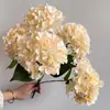 Simulación de corbata de cinco cabezas con flor de hortensia Arreglo floral DIY Flor de hortensia para auditorio de bodas Fila de flores para camino Arco de entrada Decoración