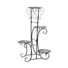 Interior Hermoso Estante para Flores Bonsái Arte de Hierro Tradicional Cuatro Niveles Comercio Exterior Cuatro Niveles Nórdico Metal Simple Estante de Piso para Flores