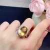 Anillo de Citrina Natural Plata S925 Incrustado Cristal Color Fuego Limpio Parpadeante Diseño de Boca Viva Suministro para Sala de Estar Dropshipping