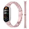 Adecuado para Correa de Reloj Inteligente Metálica Xiaomi Mi Band 10, Correa de Acero con Hebilla de Goma Pequeña de Siete Perlas Xiaomi Mi Band 8 9