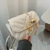 Nova Bolsa Preta Estilo Chanel Verão 2026 Acolchoada Diamante Corrente Pequena Quadrada Texturizada Ombro Único Transversal