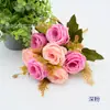 Buquê de Flores Artificiais com 7 Rosas Floco de Neve, Pequeno Buquê Estilo Europeu, Guirlanda de Flores de Seda para Decoração de Janela de Hotel