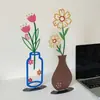 Adornos de Florero Impresos Coloridos para Entrada, Sala de Estar, Nuevo Modelo 2026 para Sala de Estar, Dormitorio, Escritorio de Oficina, Decoraciones Florales Creativas