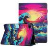 Capa de Couro Plana para iPad Pro Samsung Tab A9plus Animal Pintado em Desenho Animado Capa Protetora Plana