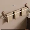 Ventosa Nogal Toallero Perchero de Almacenamiento Montado en la Pared para Baño sin Perforaciones Barra para Colgar Toallas Toallero de Baño