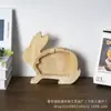Cofrinho de Madeira de Animal em Estoque, Caixa de Dinheiro Transparente de Animal Fofo, Caixa de Moedas Infantil de Madeira Maciça, Ornamento de Cofrinho