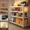 Prateleira Doméstica Porta-Prateleiras Prateleira de Armazenamento Multicamadas Suporte de Chão Eletrodomésticos de Cozinha Armário de Armazenamento para Varanda Exibidor de Supermercado