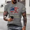 2026 Nova Camiseta Masculina Transfronteiriça Amazon Verão Estampa Digital Top Casual Masculino Direto do Fabricante