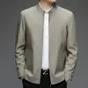 Jaquetas de Primavera e Outono para Homens de Meia-Idade e Idosos, Marca de Luxo Novo Estilo Gola Lapela Casual de Negócios Outerwear, Roupas Masculinas para o Pai