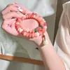Pulsera de Raíz de Bodhi Color Rosa Rojo Blanco Jade para Mujer, Atrae Amor, Pulsera de Cuentas de Oración de Semillas de Bodhi de Doble Círculo Estilo Chino Nuevo para Llevar en la Mano