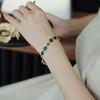 Pulsera de Esmeralda con Incrustaciones de Diamantes Bañada en Oro Real Diseño de Moda Vintage de Corea del Sur Pulsera Elegante Fresca Moderna Simple