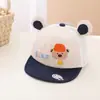 Gorra infantil súper linda con orejas de oso, gorra de béisbol para primavera y verano, gorra de malla coreana con combinación de colores para bebé