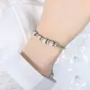 Estilo Ins Design de Nicho Sentido Geométrico Formato de Olho Pingando Óleo Pulseira Super Brilhante com Diamante Titânio Aço Joias de Luxo Leve