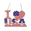 Nueva decoración colgante del Día de la Independencia de Estados Unidos, placa de puerta, decoración, bandera de amor, decoración colgante de madera, diseño de escena