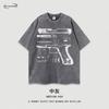 Camisetas Masculinas e Femininas de Algodão Puro com Estampa Direta por Spray Primavera/Verão 2025, Gola Redonda, Manga Curta, Estilo Americano Street, Soltas, Degradê, Marca Tendência