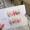 Uñas Nai Zi Puras Hechas a Mano Reutilizables Estilo Europeo y Americano B327 Estilo Floral de Primavera con Base Translúcida Degradado de Color