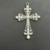 Collar Cruz de Encaje con Perlas y Diamantes Transfronterizo Hip-Hop Europeo y Americano Cadena de Cuello Sexy Gótico Exagerada Elegante Cadena para Suéter