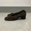 Versión de piel de oveja~Zapatos Planos Elegantes de Tacón Grueso para Viajar al Trabajo para Mujer, Punta Redonda, Tacón Bajo Poco Profundo, Zapatos de Salón Mary Janes con Lazo