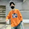 Camiseta Base de Manga Larga de Algodón Puro para Niños Guapos, Tallas Mediana y Grande, Nueva Colección Primavera/Otoño 2026, Top Holgado Versátil