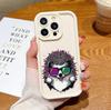 Emery para iPhone 15 ProMax Funda de Silicona Esmerilada Antideslizante Creativo Graffiti de Erizo