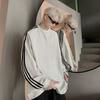 Estilo americano High-end Three-bar Crewneck Pullover Sweater Masculino Spring Vibe Fashion Brand Loose Casual All-match Roupas