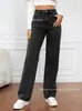 Jeans Casual de Cintura Alta Wide-Leg Novo para Outono 2025 para Mulheres - Exportação Europeia e Americana Transfronteiriça Amazon Wish Aliexpress