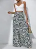 Pantalones de Pierna Ancha de Cintura Alta Nuevos para Mujer Estampado con Caída Pantalones Largos de Pierna Ancha Sueltos Adelgazantes Estilo Vacaciones Casuales Pantalones de Mujer Venta al por Mayor