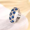 Anillo de corindón rojo con imitación de tesoro azul, estilo retro, con diamantes, estilo europeo y americano, con base de cobre y baño de oro, Zhuang Shengsheng Jewelry, venta al por mayor
