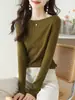 Camiseta de Manga Larga con Cuello Redondo para Mujer, Nueva Moda Otoño 2026, Prenda Interior Superior, Elegante Camiseta Base de Punto