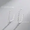 Pendientes de Aro con Giro en Forma de C de Amazon para Mujer, Pendientes Sencillos y Versátiles, Acero de Titanio, Pendientes de Lujo Ligero Europeos y Americanos, Pendientes Personalizados para Mujer