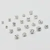 Acessórios de Prata Esterlina S925 Padrão Martelo Contas Espaçadoras de Flor Artesanal DIY Brinquedo de Cristal Pulseira Acessórios de Joias Contas Soltas
