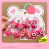 Super fofo fofo morango urso elástico elástico meninas acessórios de cabelo não machucam o cabelo alto elástico elástico cabelo corda crianças cocar bebê menina