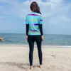 Traje de buceo de Corea del Sur para mujer, de manga larga, traje de baño para medusas, dividido, protector solar, ajustado, traje de snorkel, traje de baño