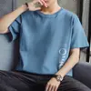 Camiseta Enbu Masculina Estilo Americano Tendência Manga Curta, Nova Blusa de Verão Solta Tendência Meia Manga para Estudantes